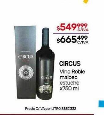 Nini Mayorista Circus vino roble malbec estuche oferta