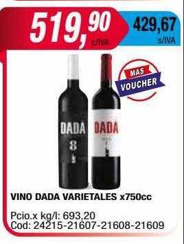Maxiconsumo Vino dada varietales oferta