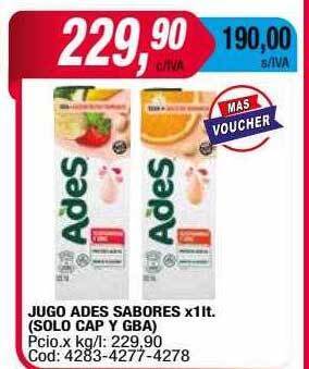 Maxiconsumo Jugo ades sabores oferta