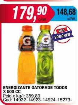 Maxiconsumo Energizante gatorade todos oferta