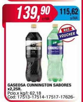 Maxiconsumo Gaseosa cunnington sabores oferta