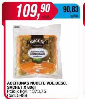 Maxiconsumo Aceitunas nucete vde. desc. sachet oferta