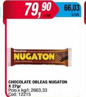 Maxiconsumo Chocolate obleas nugaton oferta