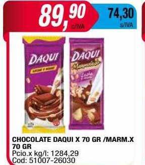 Maxiconsumo Chocolate daqui oferta