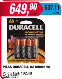 Maxiconsumo Pilas duracell aa blister oferta