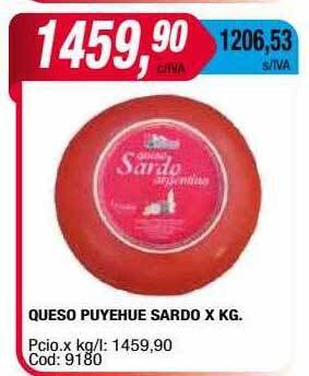 Maxiconsumo Queso puyehue sardo oferta