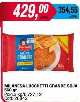 Maxiconsumo Milanesa lucchetti grande soja oferta