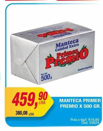Maxiconsumo Manteca primer premio oferta