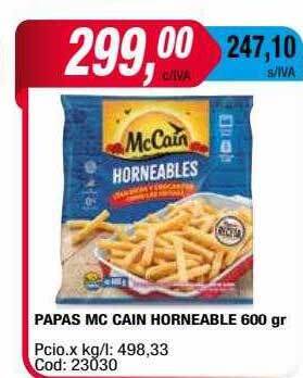 Maxiconsumo Papas mc cain horneable oferta