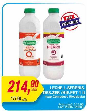 Maxiconsumo Leche l. serenis. des. zer hie. pet oferta