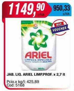 Maxiconsumo Jab. liq ariel limp prof oferta