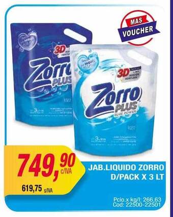 Maxiconsumo Jab. liquido zorro d pack oferta