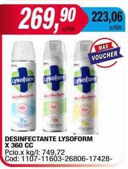 Maxiconsumo Desinfectante lysoform oferta