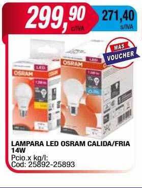 Maxiconsumo Lampara led osram calida fria 14w oferta