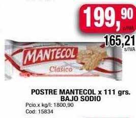 Maxiconsumo Postre mantecol bajo sodio oferta