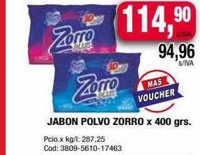 Maxiconsumo Jabon polvo zorro oferta