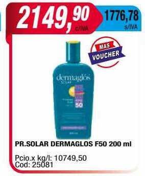 Maxiconsumo Pr. solar dermaglos f50 oferta