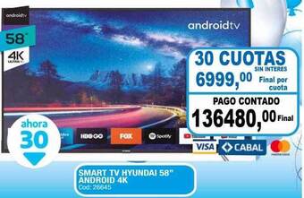 Maxiconsumo Smart tv hyundai 58 oferta