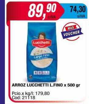 Maxiconsumo Arroz lucchetti l. fino oferta