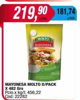 Maxiconsumo Mayonesa molto d pack oferta