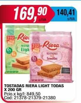 Maxiconsumo Tostadas riera light todas oferta