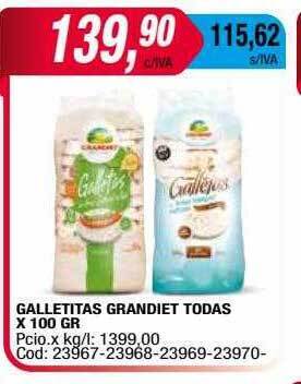 Maxiconsumo Galletitas grandiet todas oferta