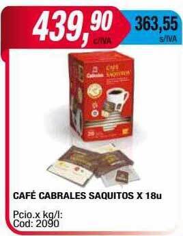 Maxiconsumo Café cabrales saquitos oferta