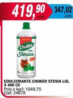 Maxiconsumo Edulcorante chuker stevia liq oferta