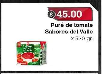 Supermercados Mayor Sabores del valle Puré de tomate 520gr oferta