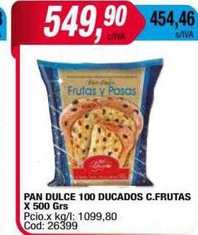 Maxiconsumo Pan dulce 100 ducados c. frutas oferta