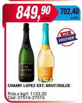 Maxiconsumo Champ. lopez ext. brut dulce oferta