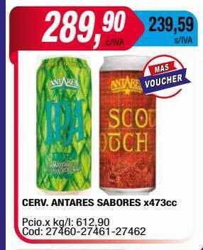 Maxiconsumo Cerv. antares sabores oferta