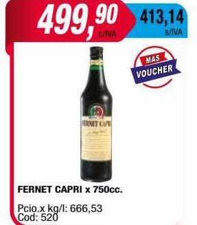 Maxiconsumo Fernet capri oferta