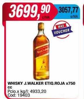 Maxiconsumo Whisky j. walker etiq roja oferta