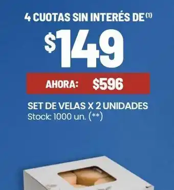 Changomas Set de velas x 2un oferta