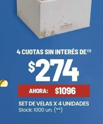 Changomas Set de velas x 4un oferta