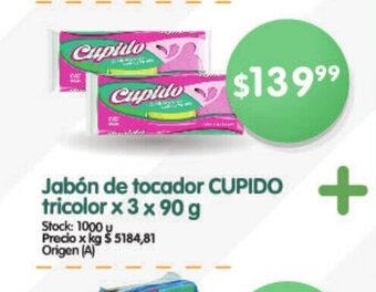 Supermercados Buenos Días Jabón De Tocador Cupido Tricolor x 3 x 90g oferta
