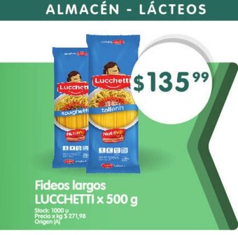 Supermercados Buenos Días Fideos Largos Lucchetti x 500g oferta