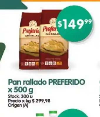 Supermercados Buenos Días Pan Rallado Preferido x 500 g oferta