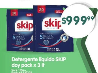 Supermercados Buenos Días Detergente Líquido Skip Doy Pack x 3lt oferta