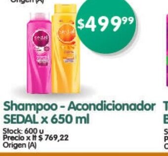 Supermercados Buenos Días Shampoo-Acondicionador Sedal x 650ml oferta