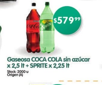 Supermercados Buenos Días Gaseosa Coca Cola Sin Azúcar x 2.5lt + Sprite x 2.25lt oferta