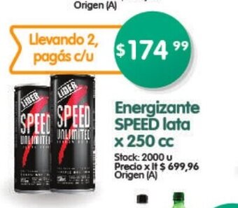 Supermercados Buenos Días Energizante Speed Lata x 250cc oferta