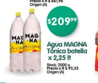 Supermercados Buenos Días Agua Magna Tónica Botella x 2.25lt oferta
