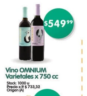 Supermercados Buenos Días Vino Omnium Varietales x 750cc oferta