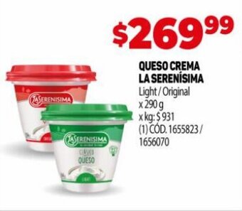 Makro Queso Crema La Serenísima oferta