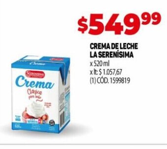 Makro Crema De Leche La Serenísima oferta