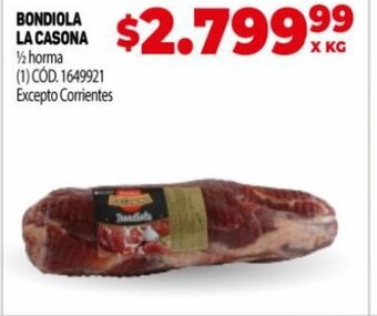 Makro Bondiola La Casona oferta