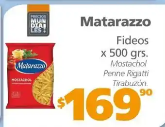 Actual Supermercados Matarazzo Fideos x 500grs oferta