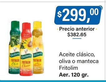 Supermercados Damesco Aceite Clásico, Oliva o Manteca Fritolim oferta